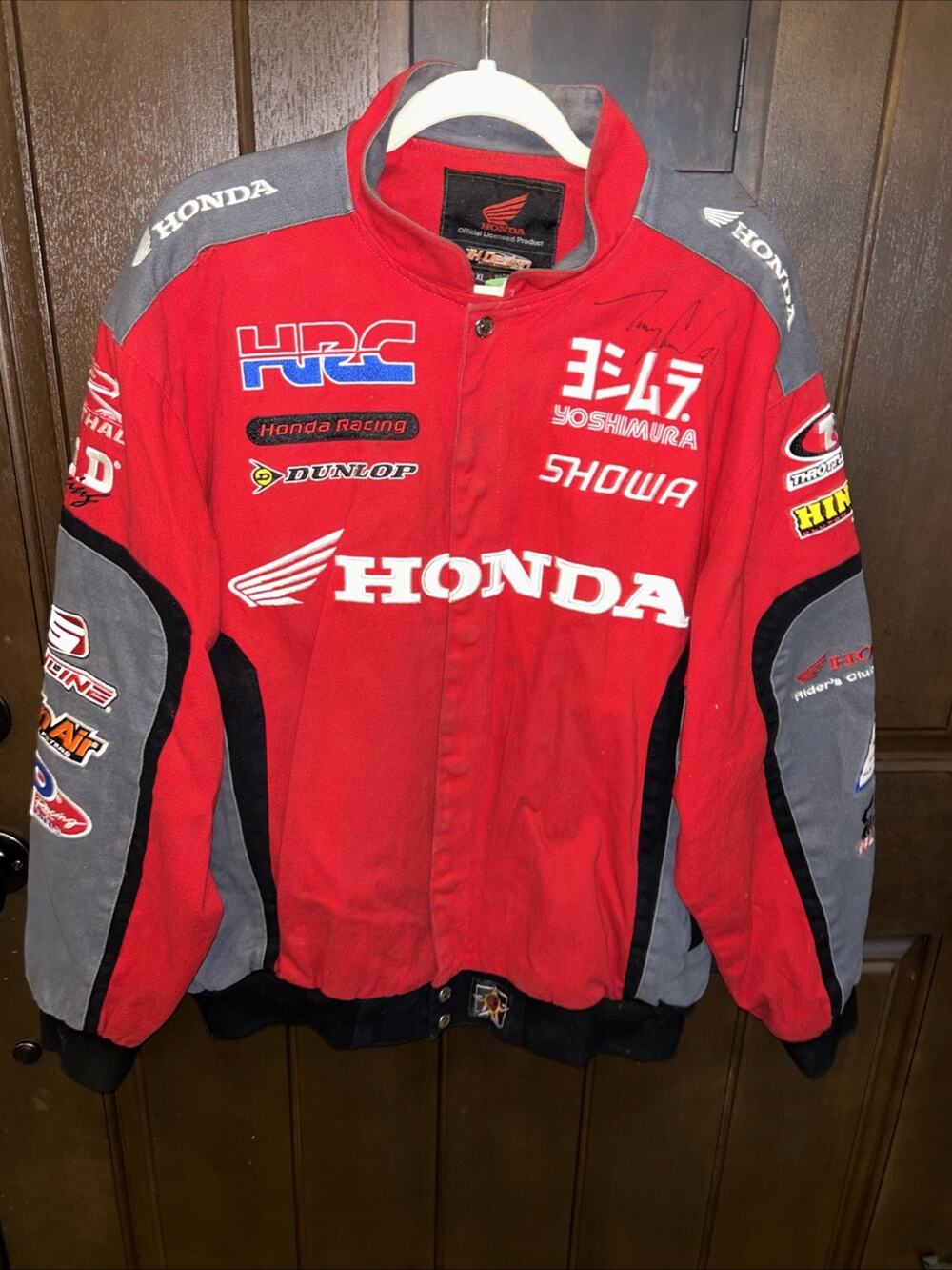 Vintage JH Design Honda Racing Jacket XL Autographed By Trey Conard